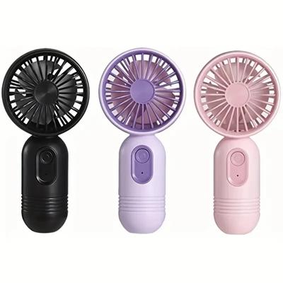 USB-aufladbarer tragbarer Mini-Ventilator mit 3 Geschwindigkeiten, leichter Handventilator für Büro, Outdoor, Reisen, Camping