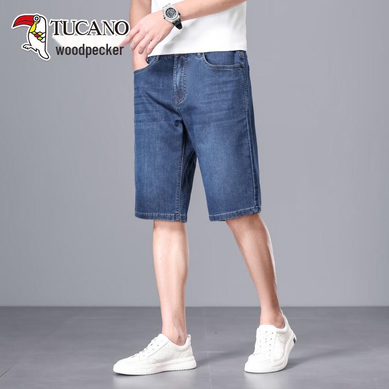 TUCANO Men s Business Casual Denim Shorts 30