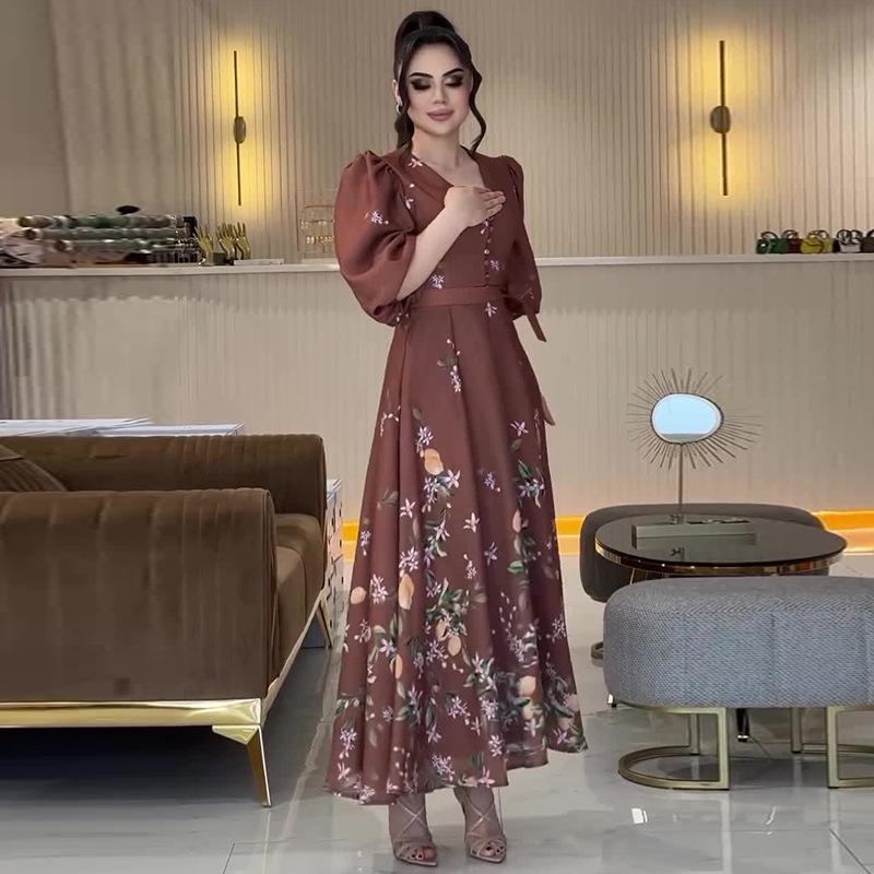 2024 Bohemian Women's Casual Print Long Dress