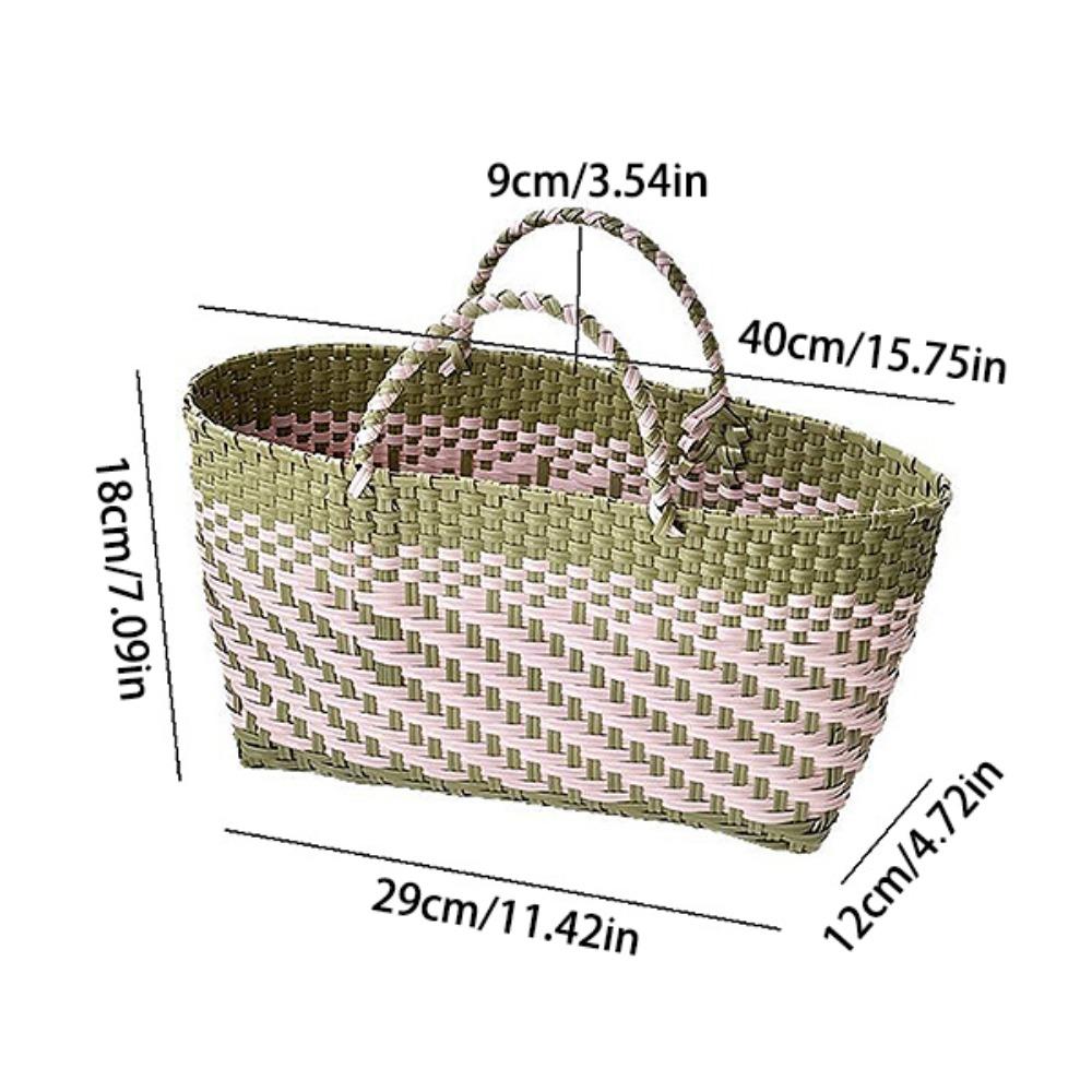 Large Capacity Weave Bag Countryside Style Vegetable Basket Bag Casual Beach Tote Bag  Girls