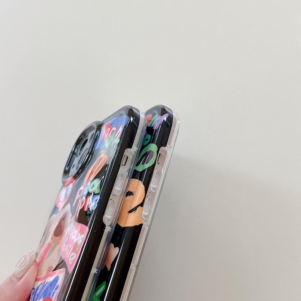 3d Graffiti Cute Dog Cartoon Animals Shockproof Phone Case For Iphone 14 13 12 11 Pro Max Fashion Soft Silicone Phone Back Cover