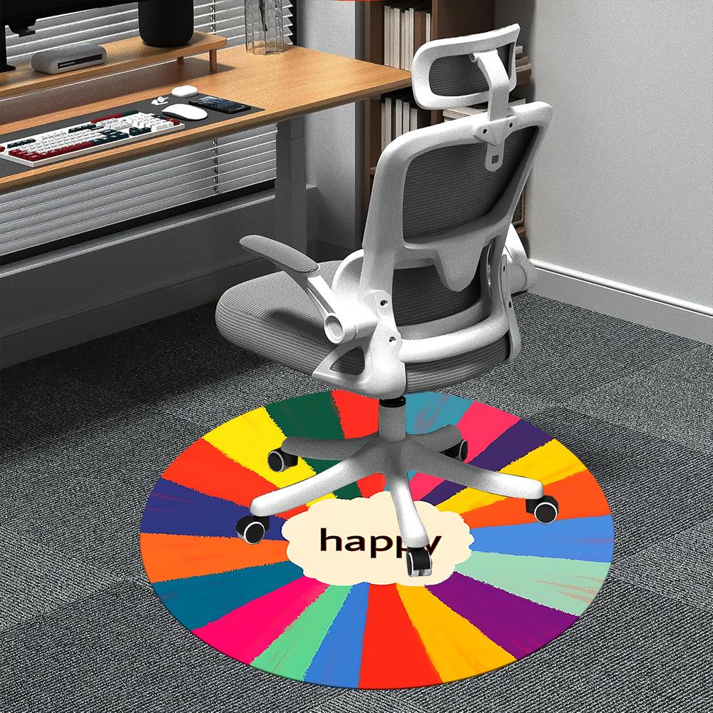 

1PC Colorful Circle Office Round Area Rug, Indoor Mat Suitable ForOffice, Under Office Chairs Bedroom Living Room Home Decor, Room Deco f174 80cm by 80cm