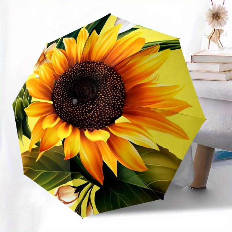 1pc Sunflower, Yellow Themed High-quality Umbrella,Automatic Opening and Closing Umbrella,Multi-functional Umbrella G0811311