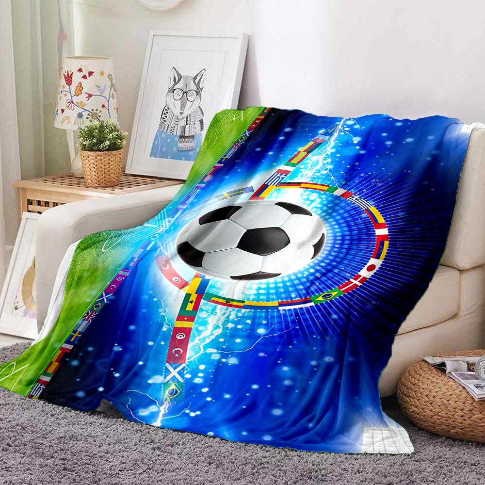1Pc Global Football Celebration Blanket Soft And Comfortable Casual Warm Camping Travel Christmas Halloween Xmas Gift M928553
