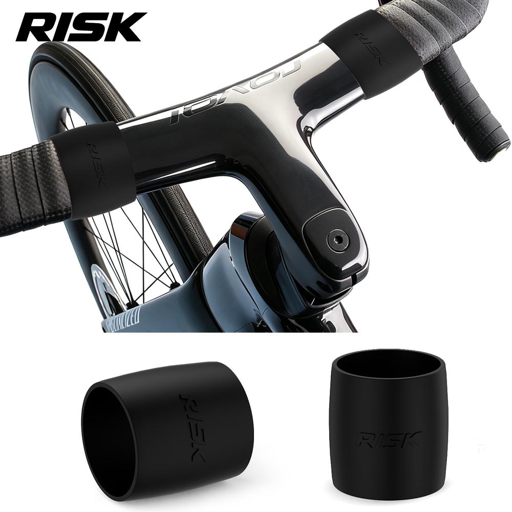 RISK Bicycle Handlebar Tape Fixing Rings Silicone Anti Slip High Elastic Rubber Sleeve Road Mountain Bike Handlebar Installation