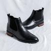Fashion Genuine Leather Classic Men High Top Chelsea Ankle Boots High Quality Mens Casual Dress Business Shoes Comfy OutdoorBasic Boots