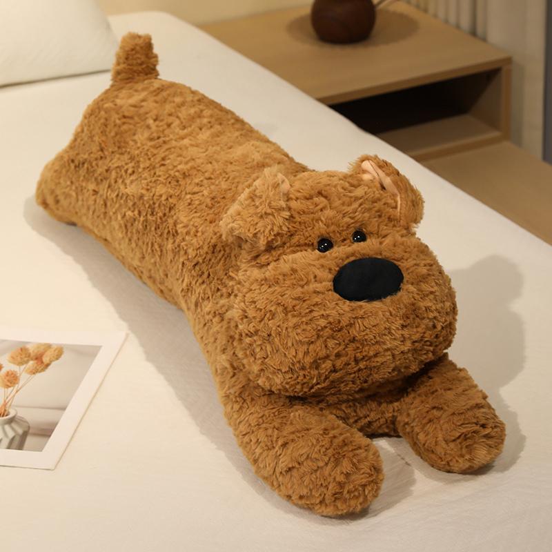 Long Cartoon Animal Plush Throw Pillow Cozy Fabrics Dog Panda Fox Doll Soothing Sleeping Pillow Lovely Home Decor Kids Companion