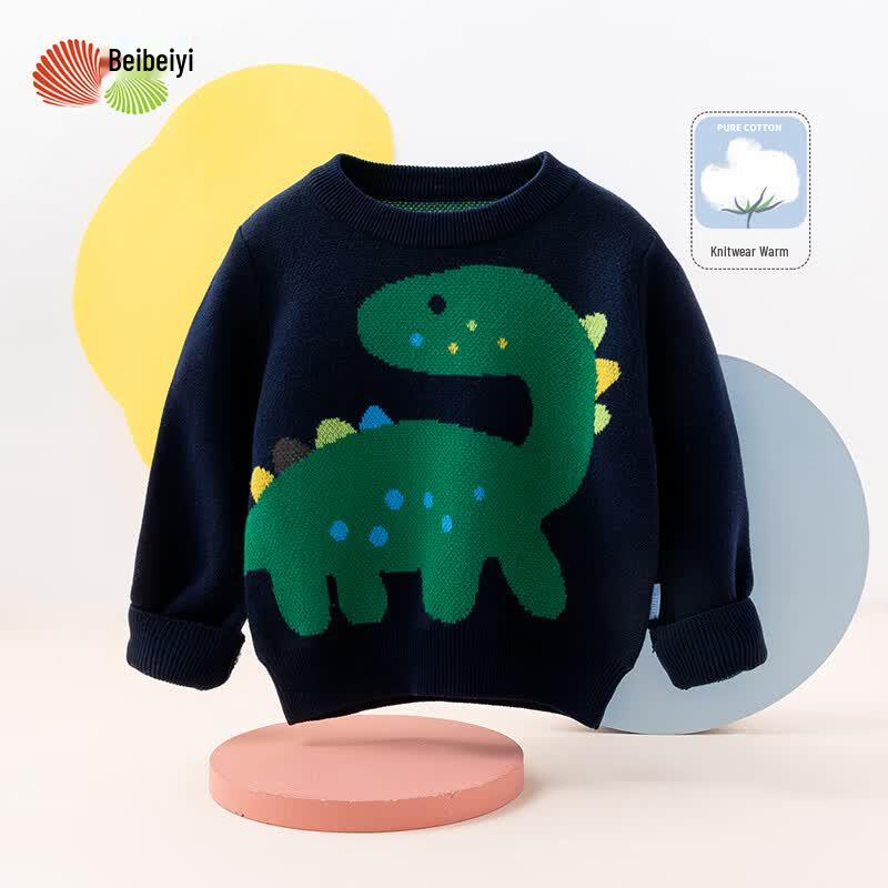 Boys Dinosaur Round Neck Knit Sweater 110/56