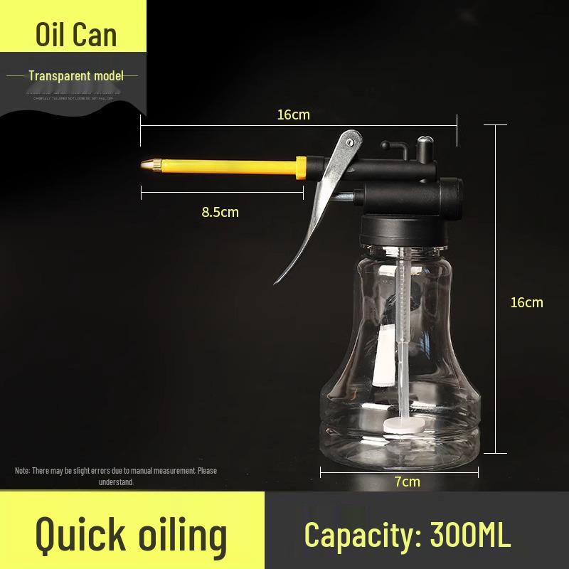 

Home Oil Spray Bottle - Manual High-Pressure Oiler with Long Nozzle & Dropper for Gear Lubricant