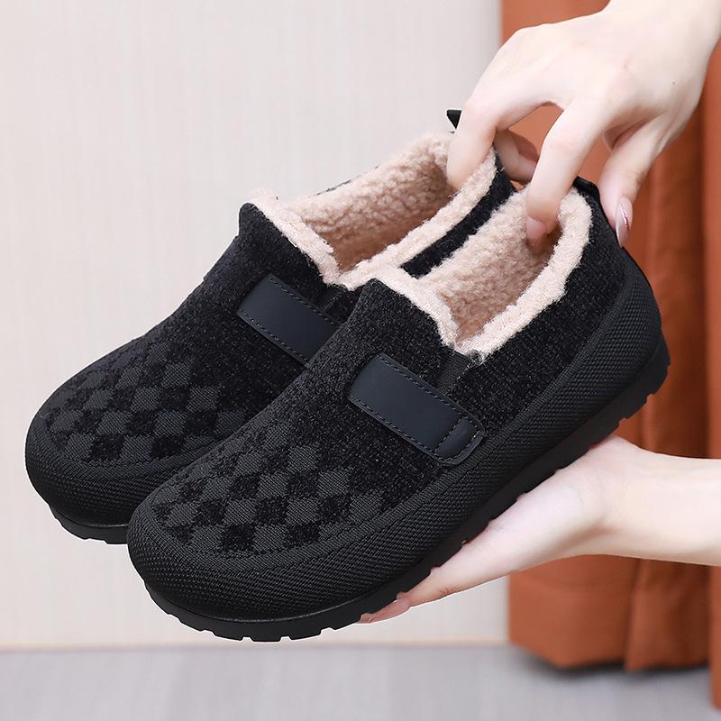 

Флисовые и Утепленные Теплые Женские Хлопковые Туфли, Балетки, Тканевые Туфли, Женские Нескользящие Туфли 38 чёрный