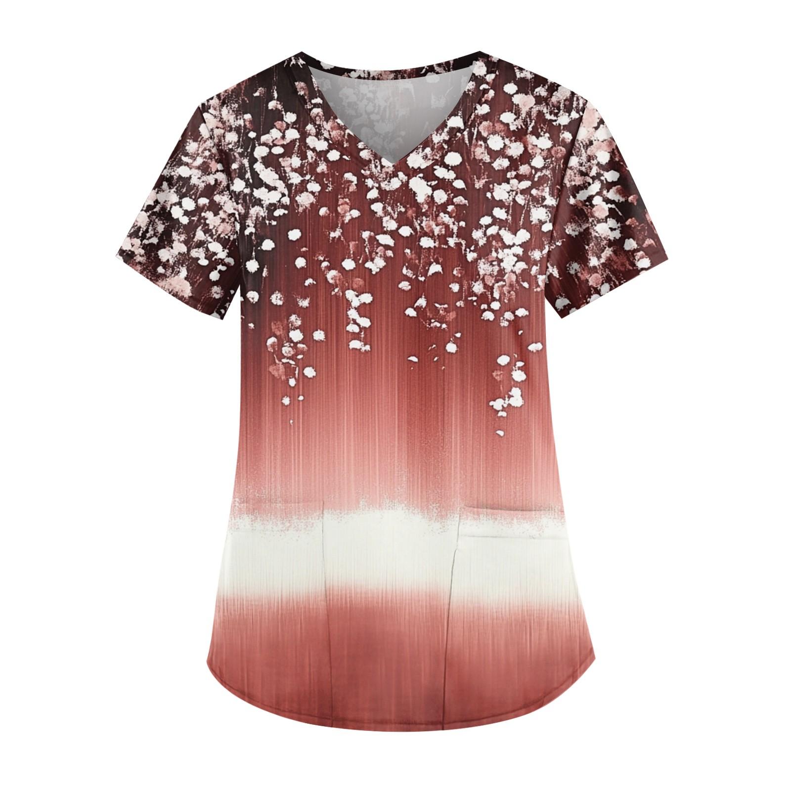 

Женские модные повседневные топы с v-образным вырезом и защитная спецодежда с принтом L верблюд