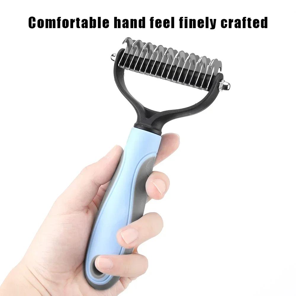 Pet Hair Remover Brush Dogs Fur Trimming Pet Grooming Tool For Matted Long Hair Curly Pet Deshedding Cat Brush