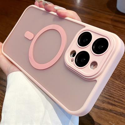 ExquisiteApplicable To Iphone16promax Magnetic Mobile Phone Case 15 Semi-transparent 14pro Matte 13 Advanced Sense 12p Fine Hole 11