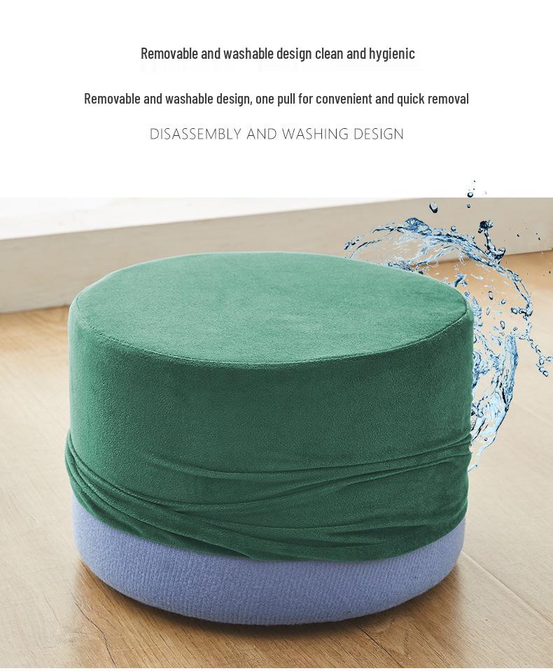 Solid Wood Round Stool - Light Luxury Shoe Changing/Footrest, Living Room/Entryway Bench/Pier, Coffee Table Accent.