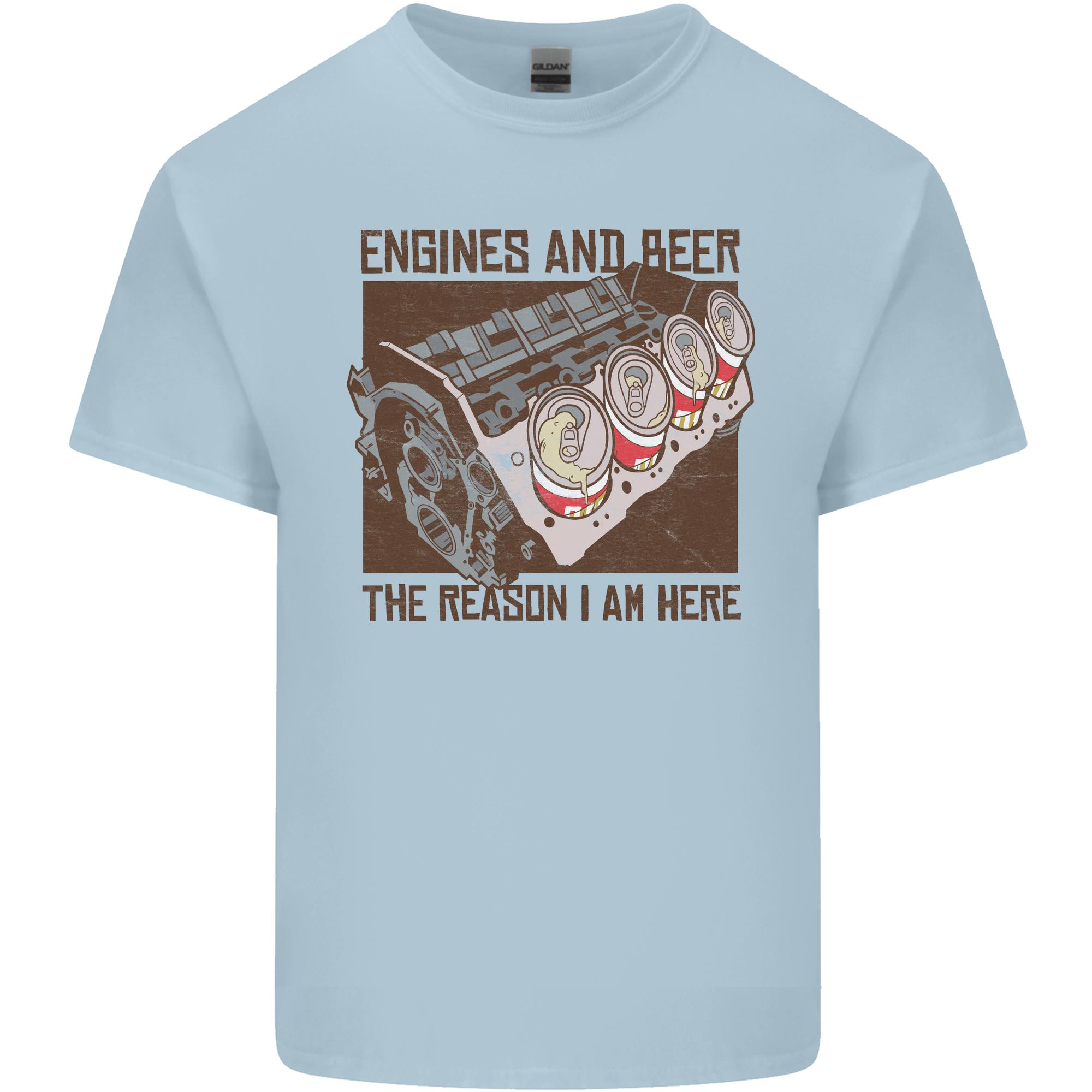 Engines Beer Cars Hot Rod Mechanic Funny Unisexs Light Cotton Tshirt S