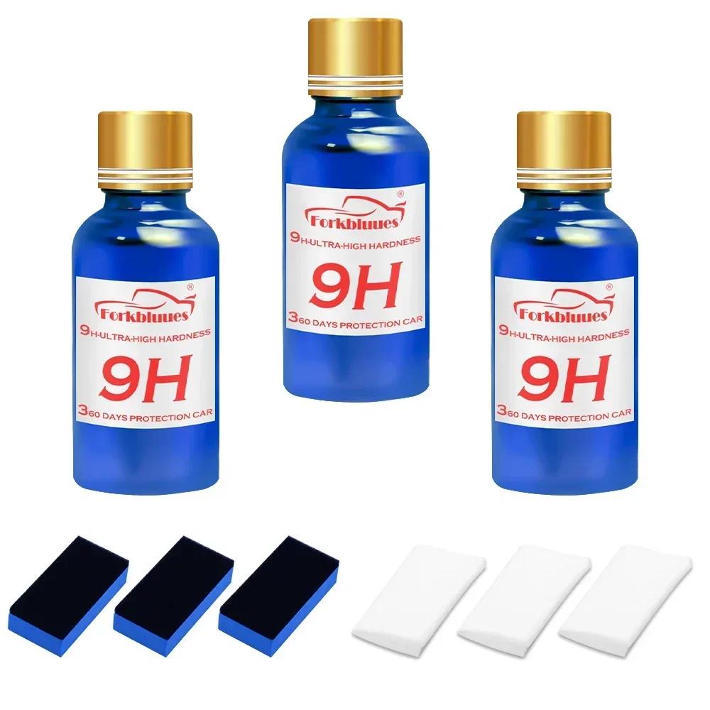 3PCS 9H Car Liquid Ceramic Coat Super Hydrophobic Glass Coating Set Polysiloxane and Nano Materials Ceramics for Cars