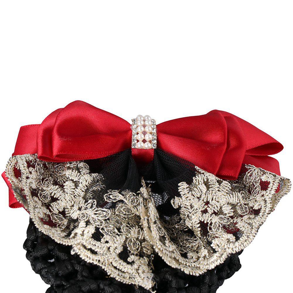 Lace Fashion Barrette Hair Accessories Professional Lady Flight Attendant Bow Hair Net Hairgrips Hair Clip Lace Bow