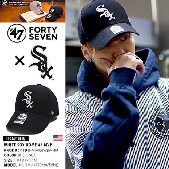 47BRAND Low Chicago White Sox Größe F [B-MVP06WBV-HM] Kappe, Kollaboration, Schwarz, MLB, Authentisch, (01) Schwarz,
