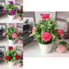 Artificial Hydrangea Plant With Plastic And Silk Flowers For Home Decor And Tabletop Display