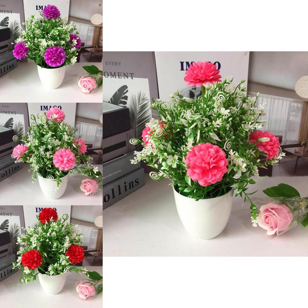 Artificial Hydrangea Plant With Plastic And Silk Flowers For Home Decor And Tabletop Display