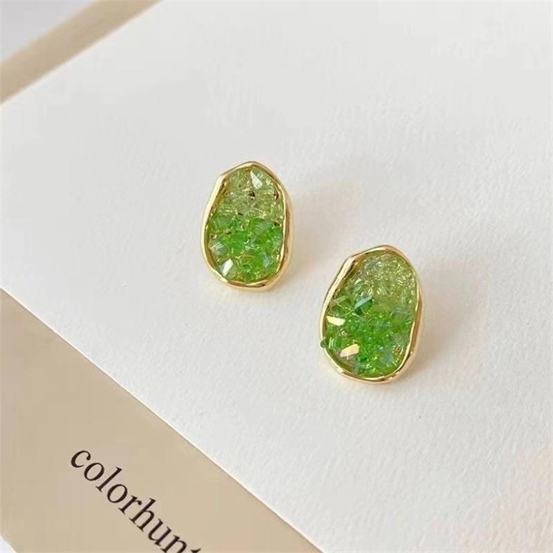 Elegant Exquisite Opal Petal Circle Stud Earrings For Woman  New Classic Jewelry Luxury Party Girl'S Unusual Accessories