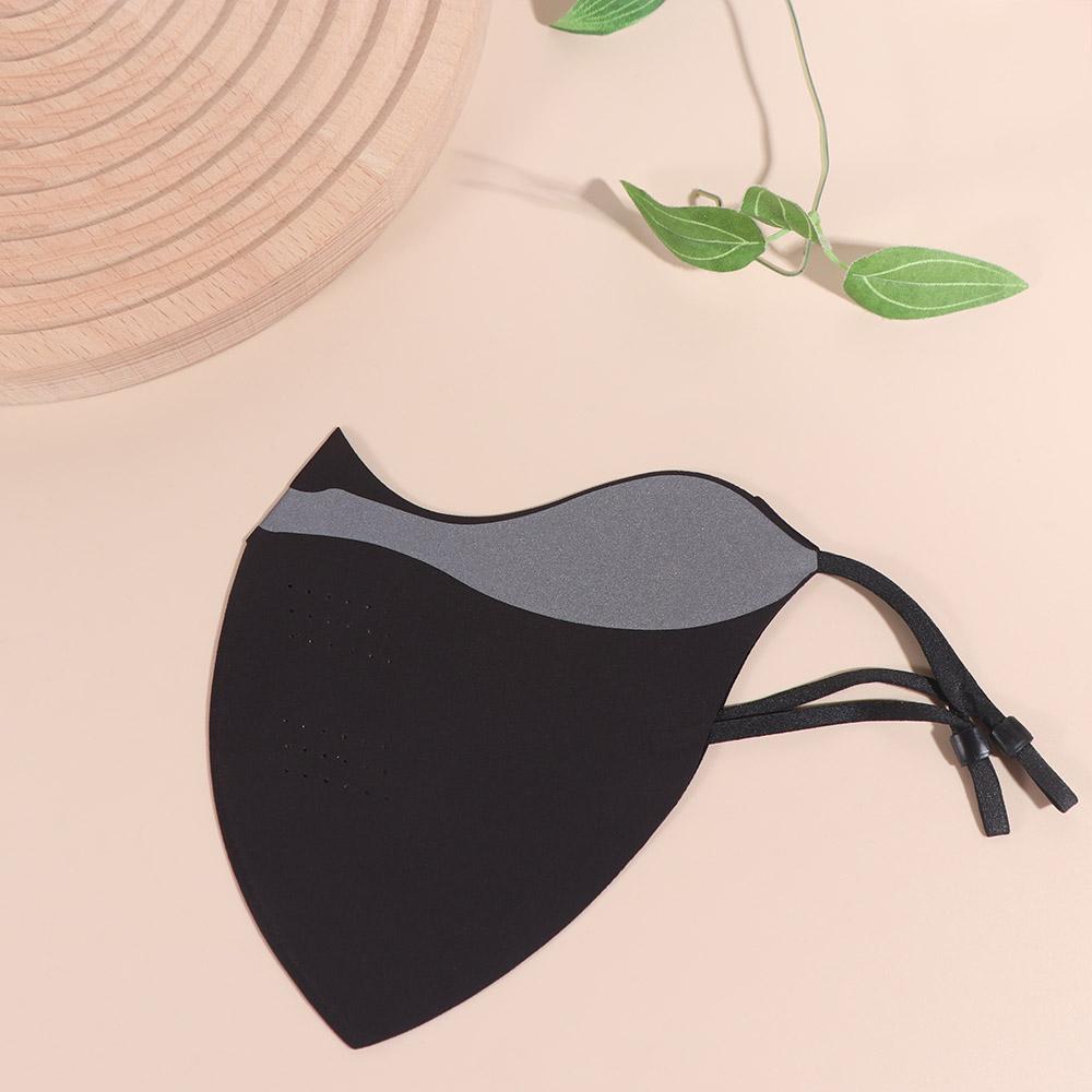 With Reflective Stripe Ice Silk Sunscreen Mask Solid Color Dustproof Cycling Face Cover Quick Drying Washable Face Veil Golf