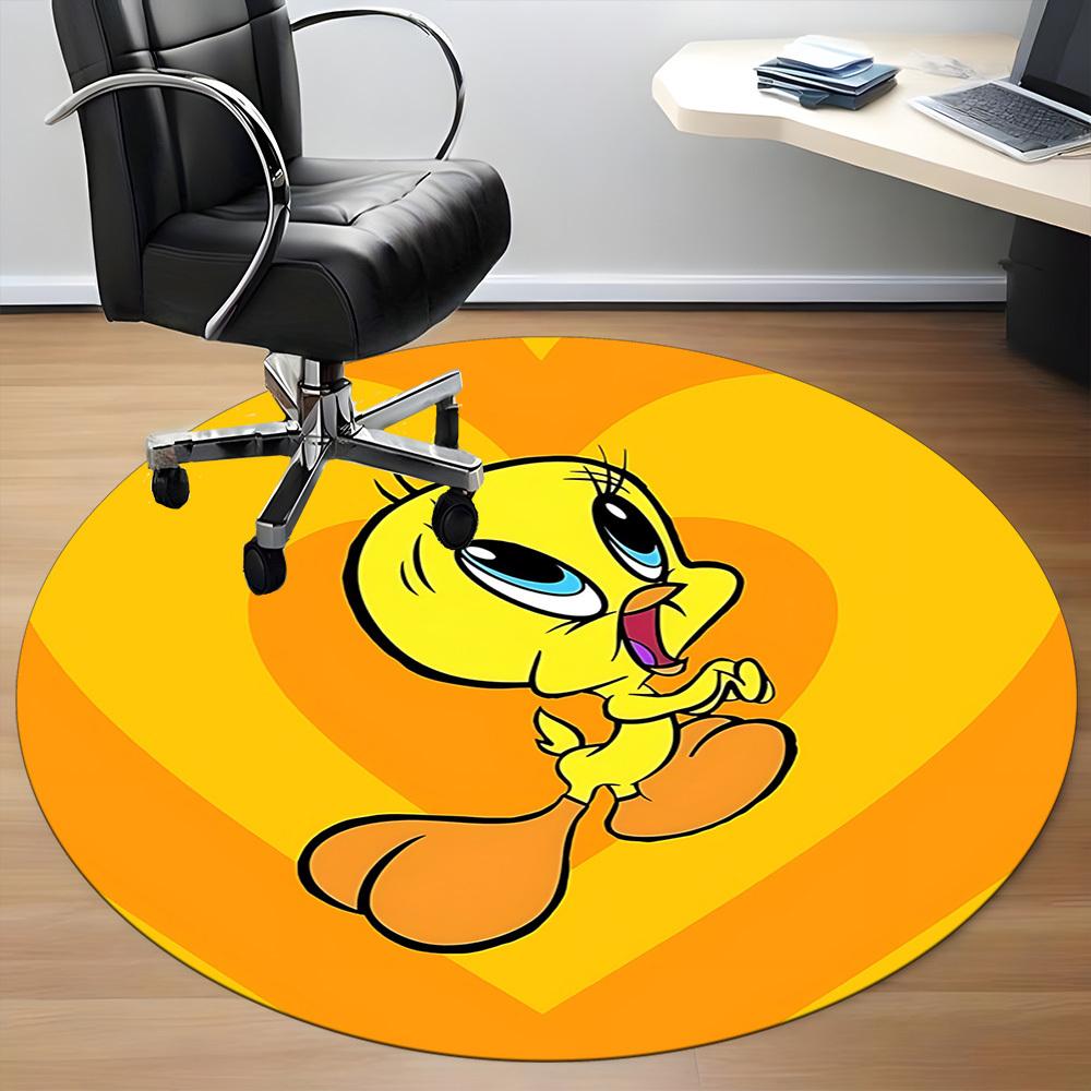 1pc Tweety Bird Office Round Area Rug, Under Office Chairs Bedroom Living Room Home Decor a1022286