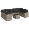 VidaXL Garden Lounge Set with Cushions 10 Pcs, Sofas with Adjustable Feet, Outdoor Furniture Set Patio Terrace, 3219402