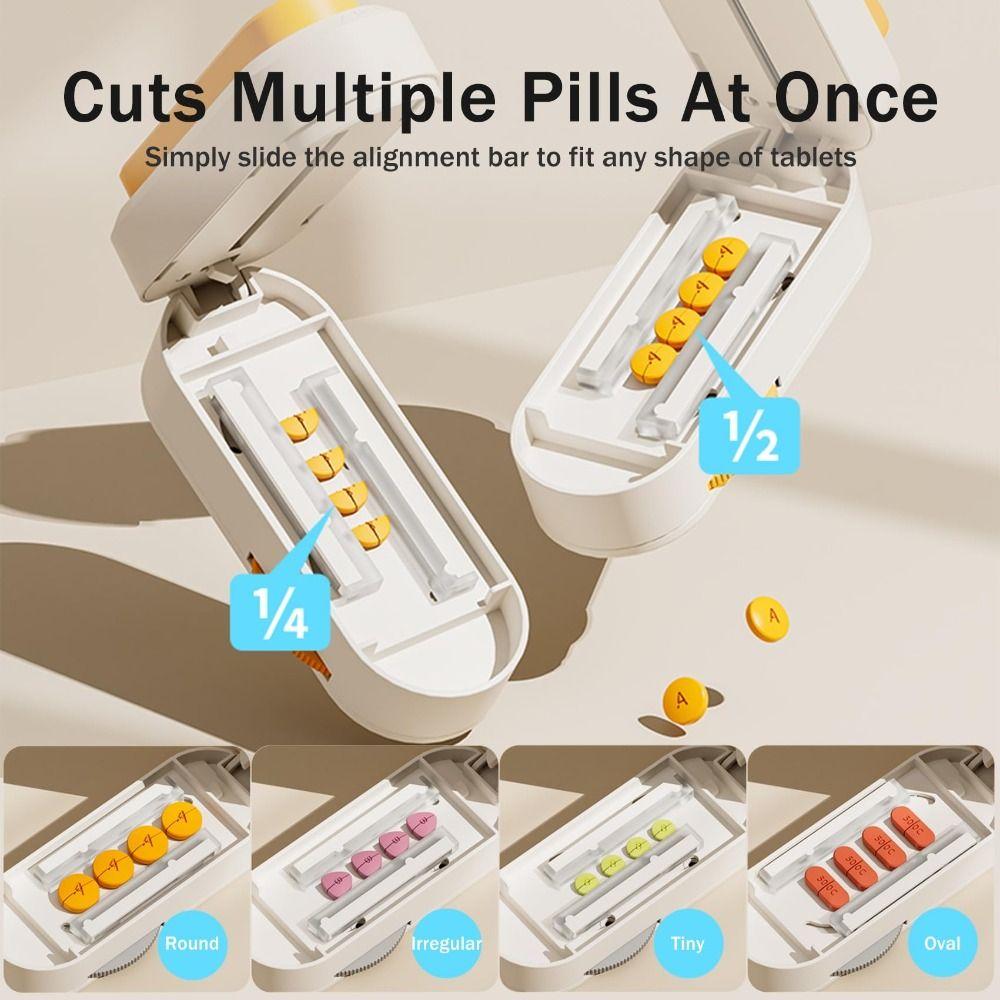Drug Tablet Pill Cutter Adjustable Quartering Pill Divider  for Small or Large Pills
