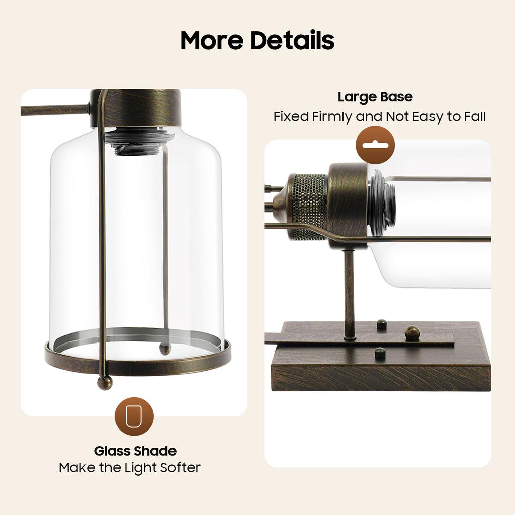 Vintage Industrial Wall Lamp Rust Iron Glass Shade for Bedroom Living Room Bar Cafe Indoor Lighting E26 E27 Base