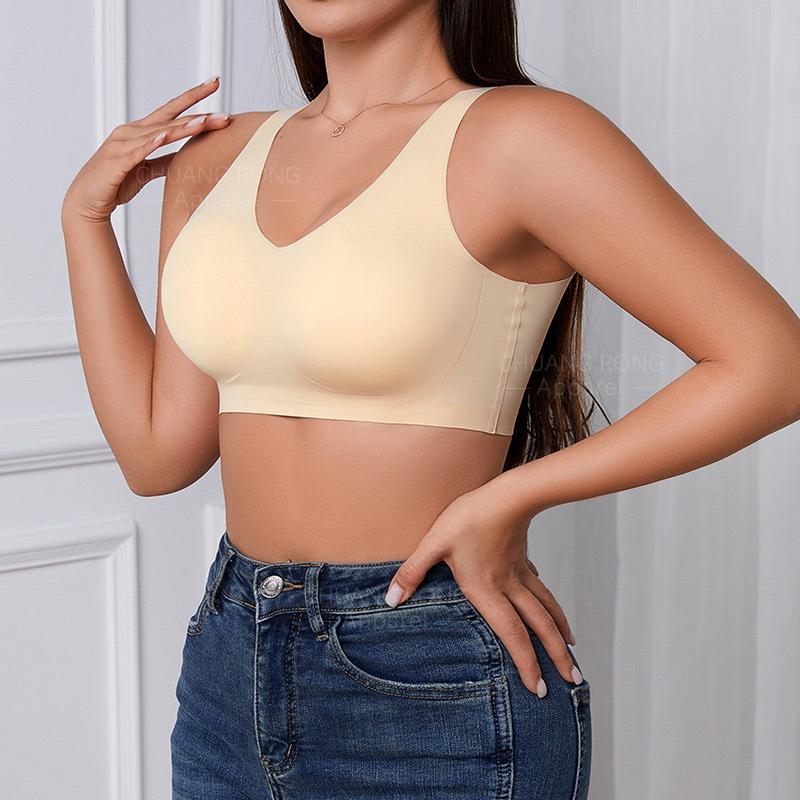 Plus Size Seamless Wirefree Removable Pads Backless Women Sports Bra