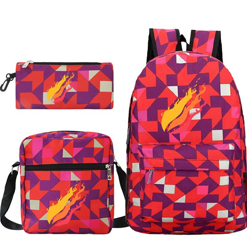 Backpack Casual Student Schoolbag Small Shoulder Bag Pencil Bag Three-piece Set