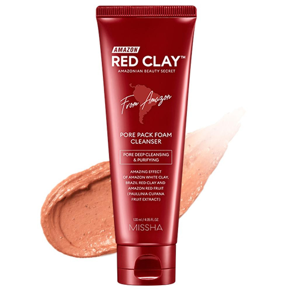 MISSHA Amazon Red Clay Pore Pack Foam Cleanser 120ml AUTHENTIC STORE