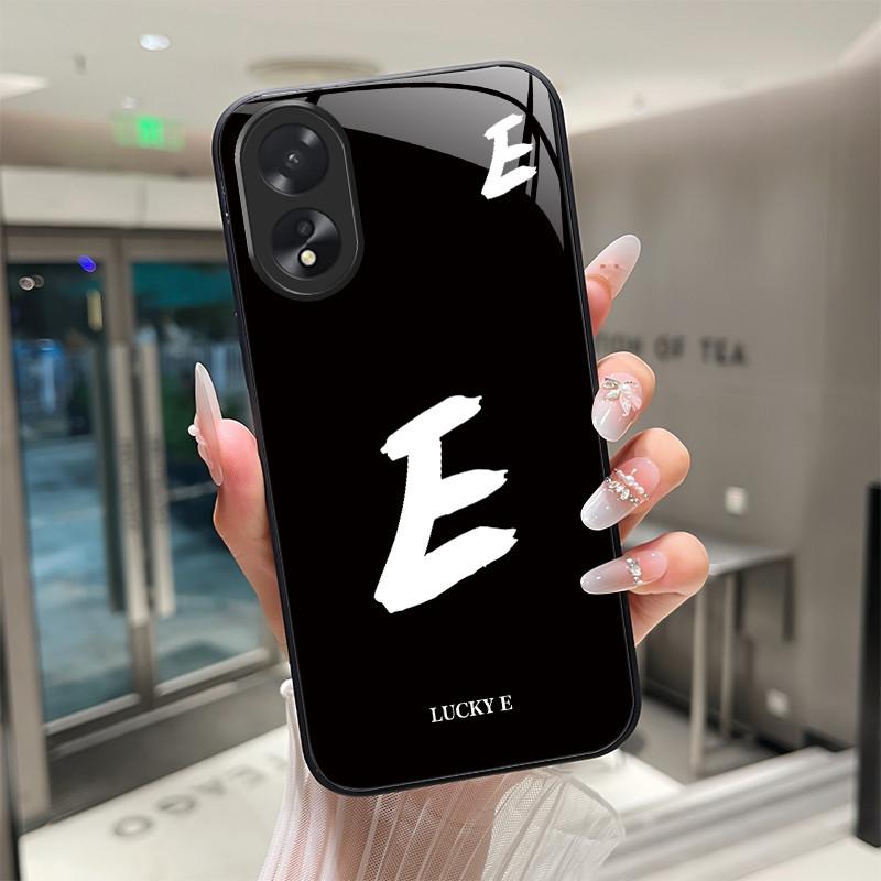 Phone Case For OPPO A18 A38 A58 A78 Back Covers Lucky Letter Protective Case For OPPOA18 OPPOA38 Tempered Glass Soft TPU Shell