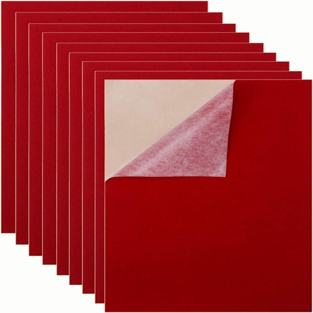10pcs/set Peel and Stick Velvet Self Adhesive Felt DIY Craft Handmade A4 Quilting Fabric Soft Sticky Back Sheet
