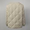 OFTBUY Autumn Winter Classic Casual Loose Diamond Check Round Neck Down Jacket Women's Short Jacket 90% White Duck Down Jacket