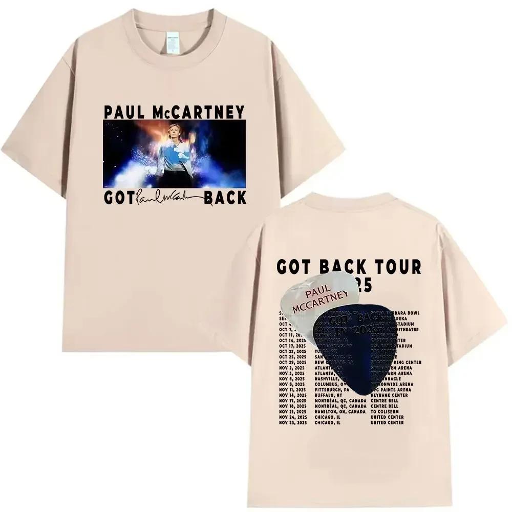 Paul Mccartney Got Back Tour 2025 New Graphic T Shirts Unisexs Wounisex Vintage Hip Hop Oversized Cotton Tshirt Fans Gift Streetwear