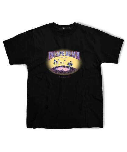 ESCAPEFROM Yellow Beach T-Shirt Black