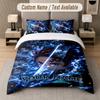 Demon Slayer 3Pcs Bedding Set, Personalized Custom Name Text, 1 Duvet Cover & 2 Pillowcases For Bedroom