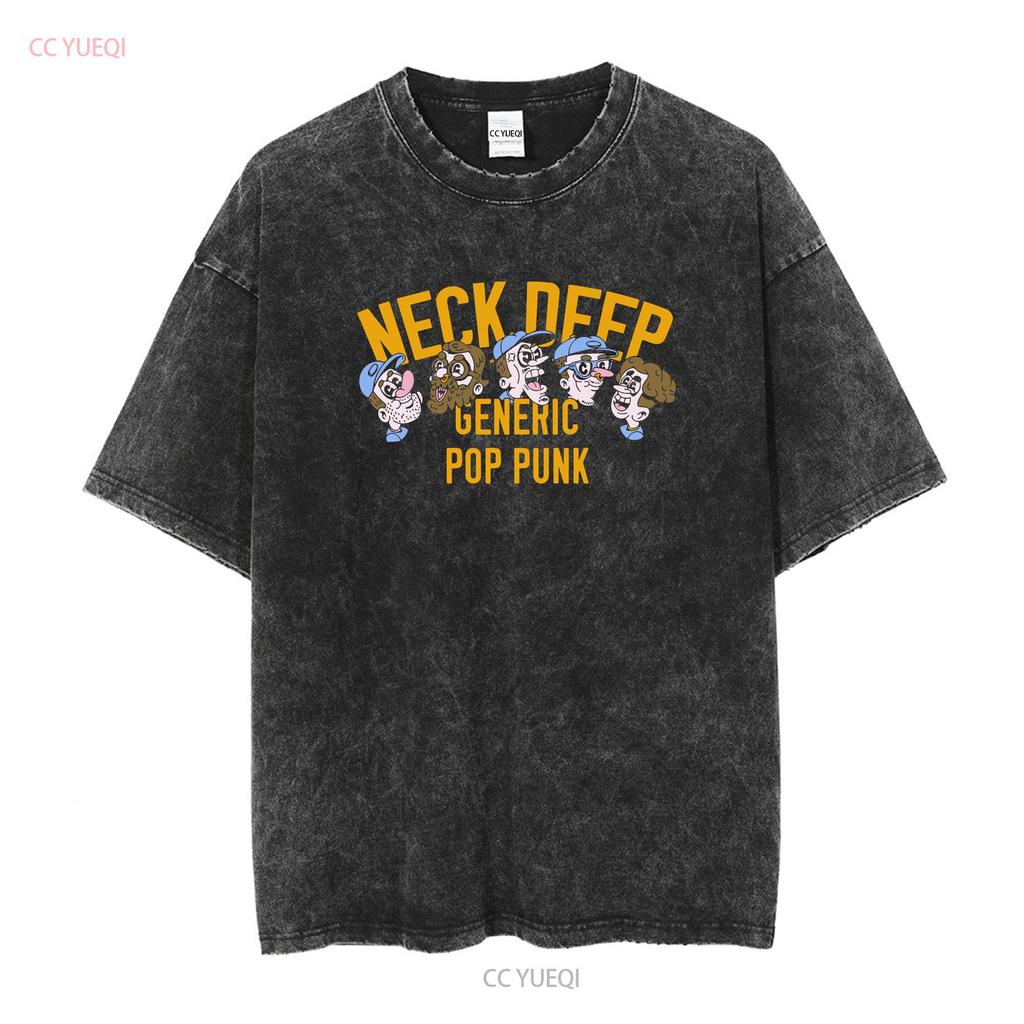 Neck Deep Band Pop Punk Schwarzes T-Shirt UNISEX Alle Größen S bis XL TAModel Vintage Gewaschen Grafik Leicht Stilvolle Mode