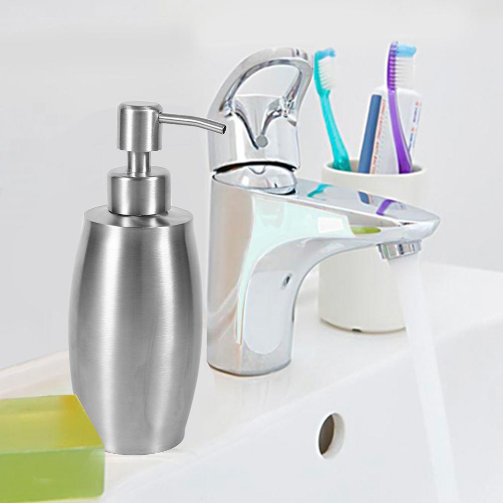 1pc 304 Stainless Steel Bathroom Shampoo Shower Pump Lotion Dispenser Liquid Bottle 350ml