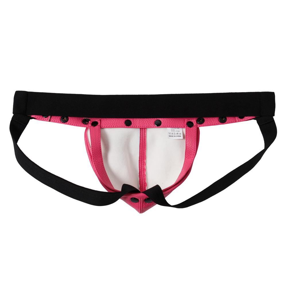 Jockstraps JOCKMAIL One Size Specification Adjustable Waist Size G-string Imitation Leather Removable Scrotal Pouch Fashionable Men's Thong Underwear