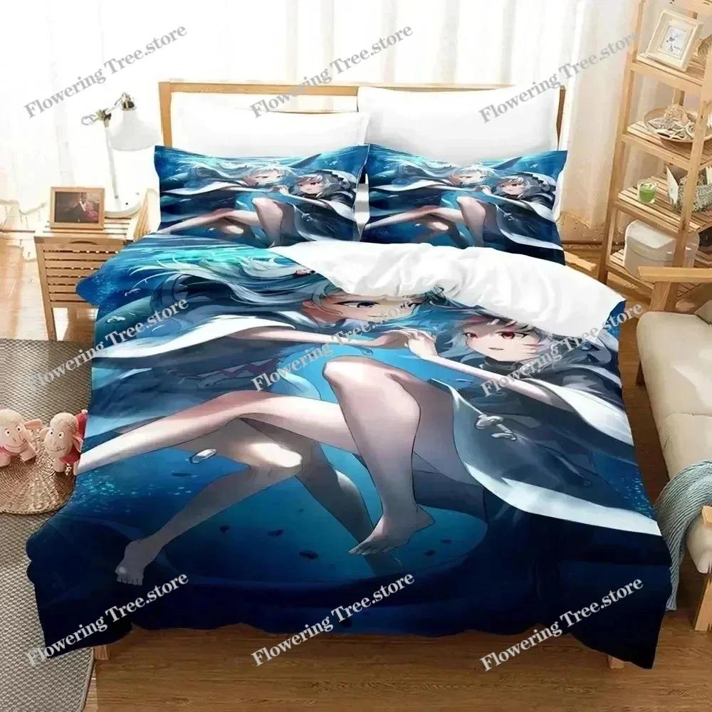 G-Gawr Gura Reflect Fanart holoMyth Bedding Set Duvet Cover Bed Set Quilt Pillowcase Comforter king Queen Size Boys Adult 025