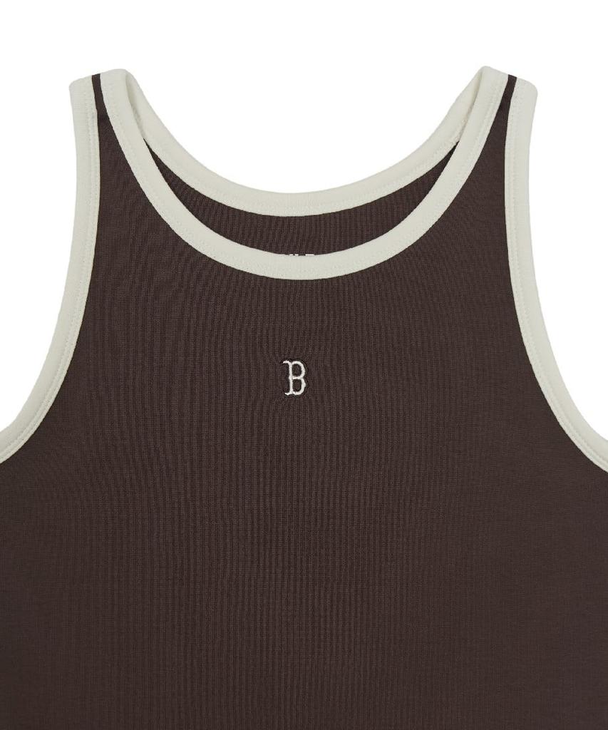 Emelbi Women'S Basic Ringer Ribbed Sleeveless Dress Bos (D.Brown)