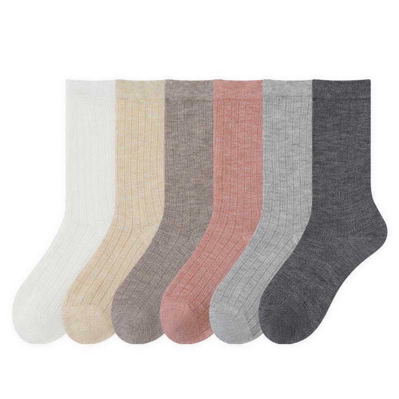 5 Paires Chaussettes Bouclettes d'Été Fines pour Femmes Chaussettes en Laine Chaussettes d'Été Fines Respirantes Thermostatiques Mi-mollet Chaussettes en Laine