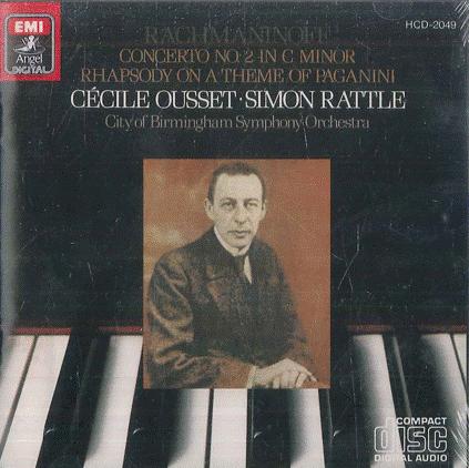 

CD SIR SIMON RATTLE CECILE OUSSET CI Rachmaninov Piano Concerto No 2 HCD2049 ANGEL 1984 Japan Classical Used