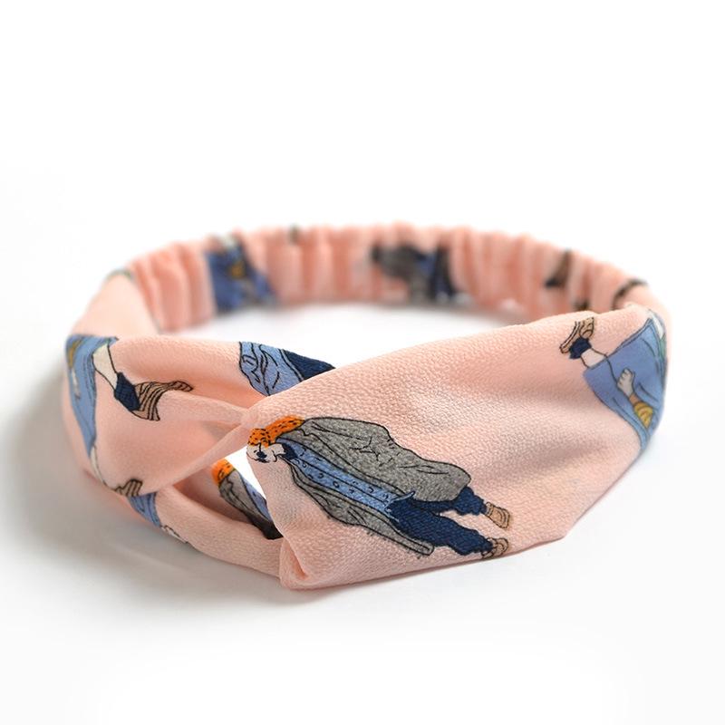 Korean Style Chiffon Elastic Headband for Women - Hair Accessory