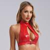 Womens Backless Cutout Front Camisole Vest Tops Halter Night Club Wear Lingerie Leather Crop Top Latex Bustier