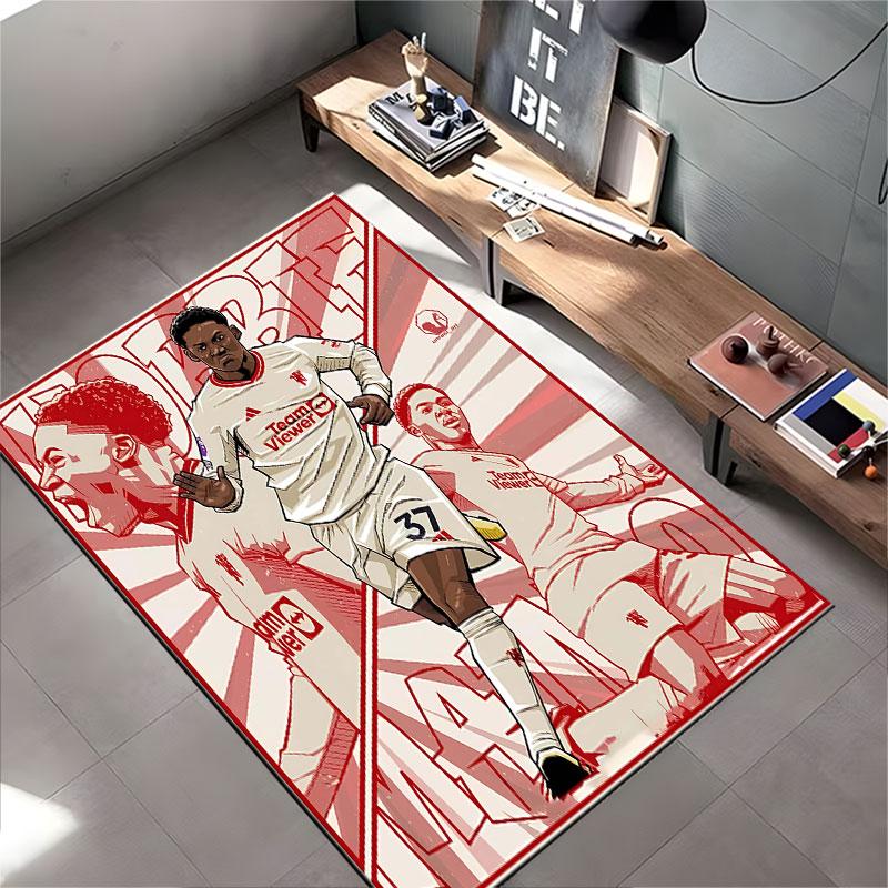 Football Player Art Print Carpet Suitable As a Non-slip Mat for the Living Room or Bedroom Sofa