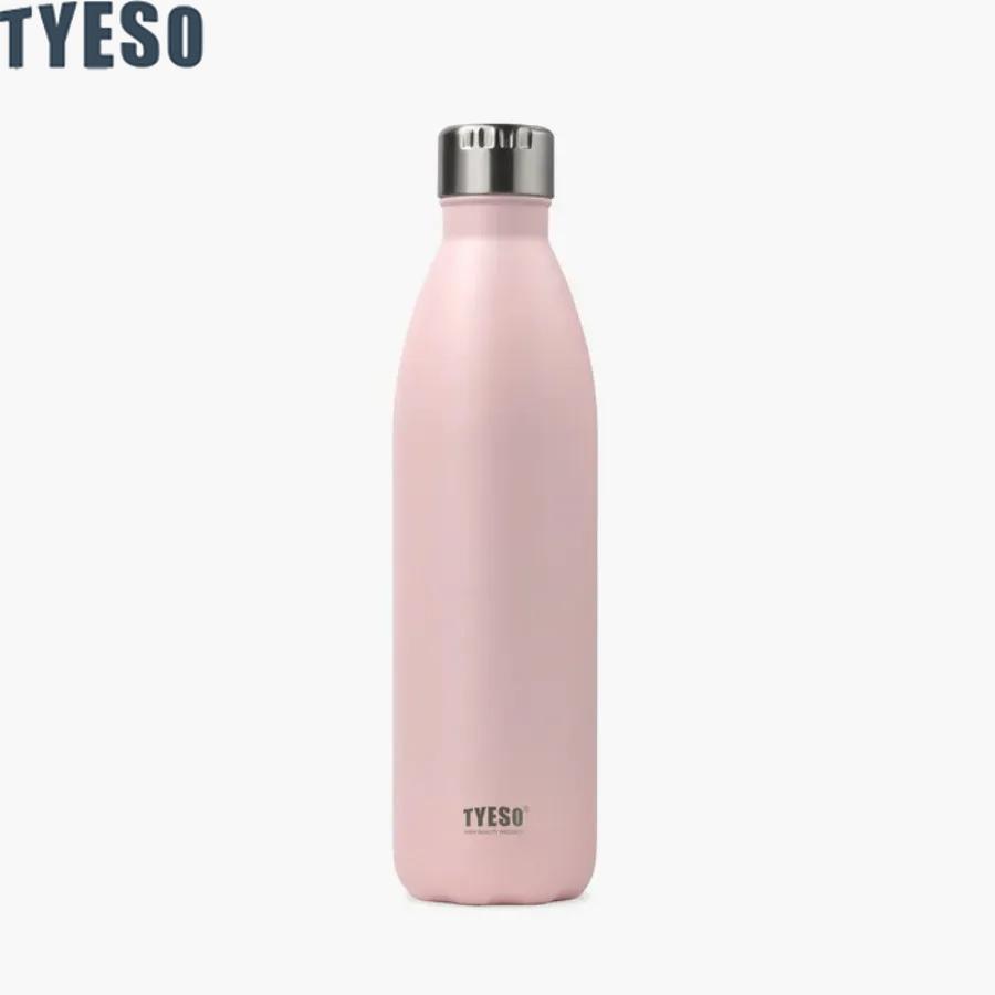 Tyeso 1000ml Stainless Steel Cola-Shaped Sports Water Bottle Vacuum Insulated Thermal Cup Portable Bike Bottle Travel Tumbler